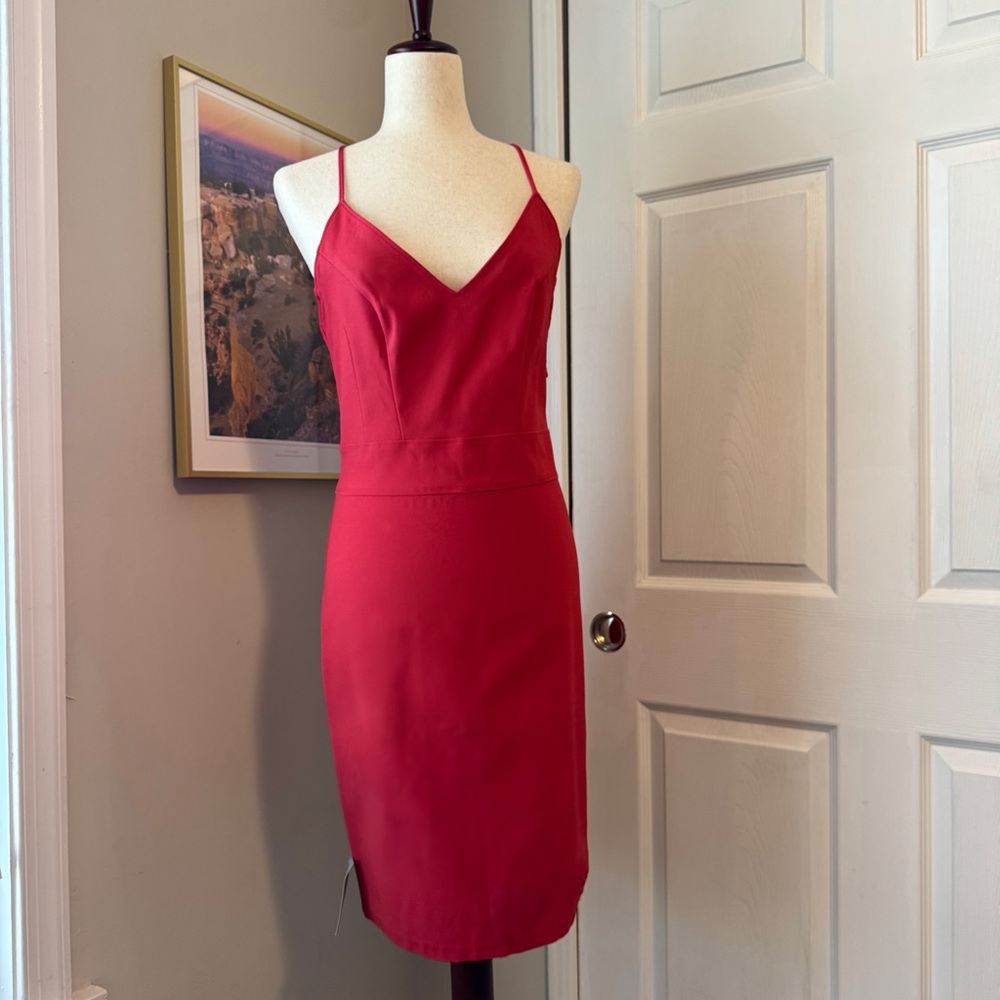 Chic Red Spaghetti Strap Mini Dress